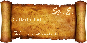 Szikula Emil névjegykártya